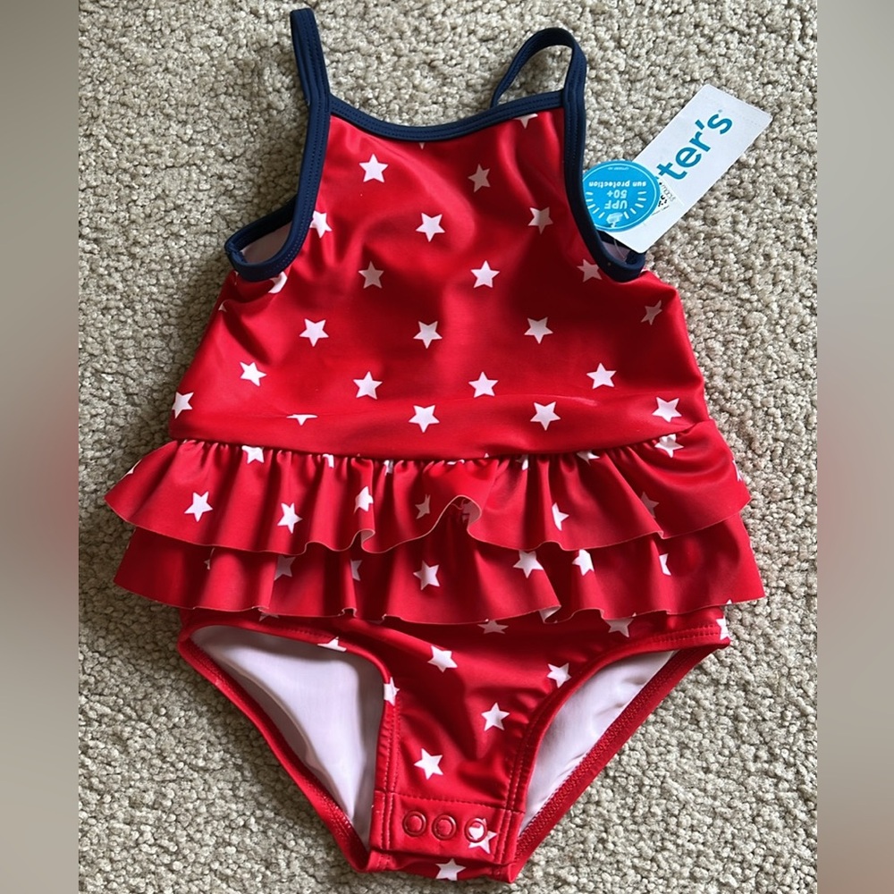 Carter's July 4th Swimsuit Baby Girls Size 18M